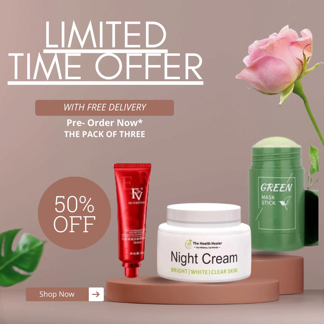 NIGHT CREAM + FV FOUNDATION + GREEN TEA MASK (PACK OF THREE ) WITH FREE DELIVERY